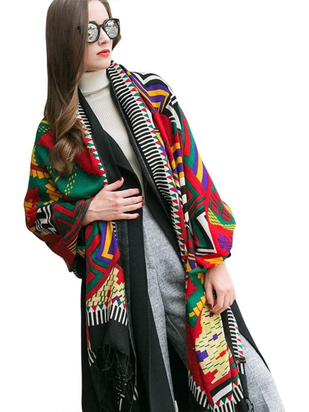 Extra Large 100% Merino Wool Pashmina Shawl - Soft, Cozy Wrap for Women